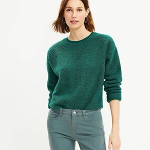 Loft Cozy Faux Sherpa Sweatshirt Shirt Green‎ XXL 2XL